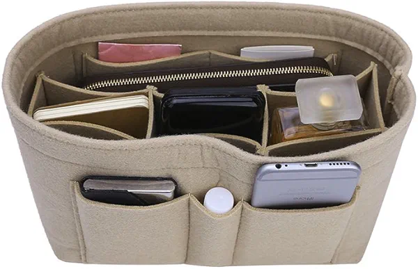 ZTUJO Purse Organizer Insert, Felt Bag Organizer For Handbag Purse Organizer,13 Colors, 6 Size (Small, Beige)