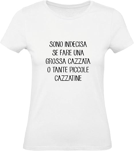 T-Shirt Donna Cotone Basic Super vestibilità Top qualità - E.P - Divertente Humor Made in Italy (S, Nero