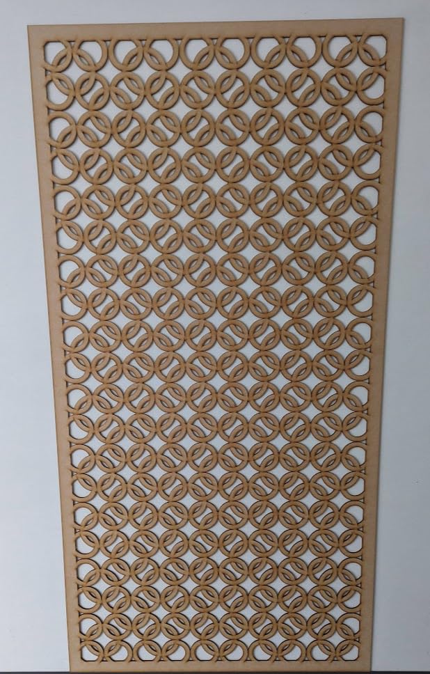 Holzgitter, lasergeschnitten, 6 mm dick, MDF, dekorative Platte für Heizkörperverkleidungen, Trennwände und selbstgemachte Schränke, Muster (ZK2), hergestellt in Großbritannien (unggrundiert, 620 x