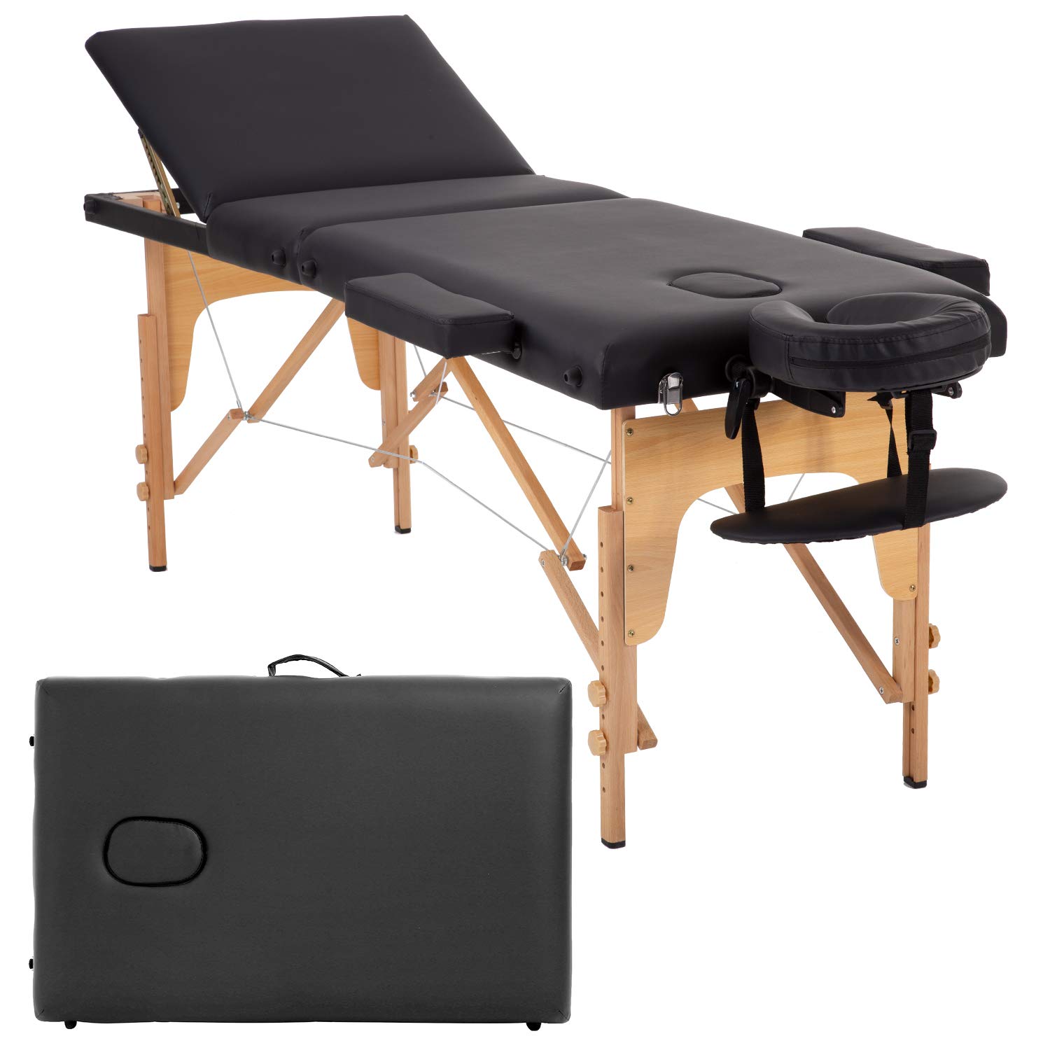 BestMassage Wood Aci Massage Table Portable 84 Inch Massage Bed Spa Bed 3 Fold Facial Table Esthetician Table Salon Spa Bed Height Adjustable With Carry Case (B08FD712JQ) Amazon Price History, Amazon Price Tracker