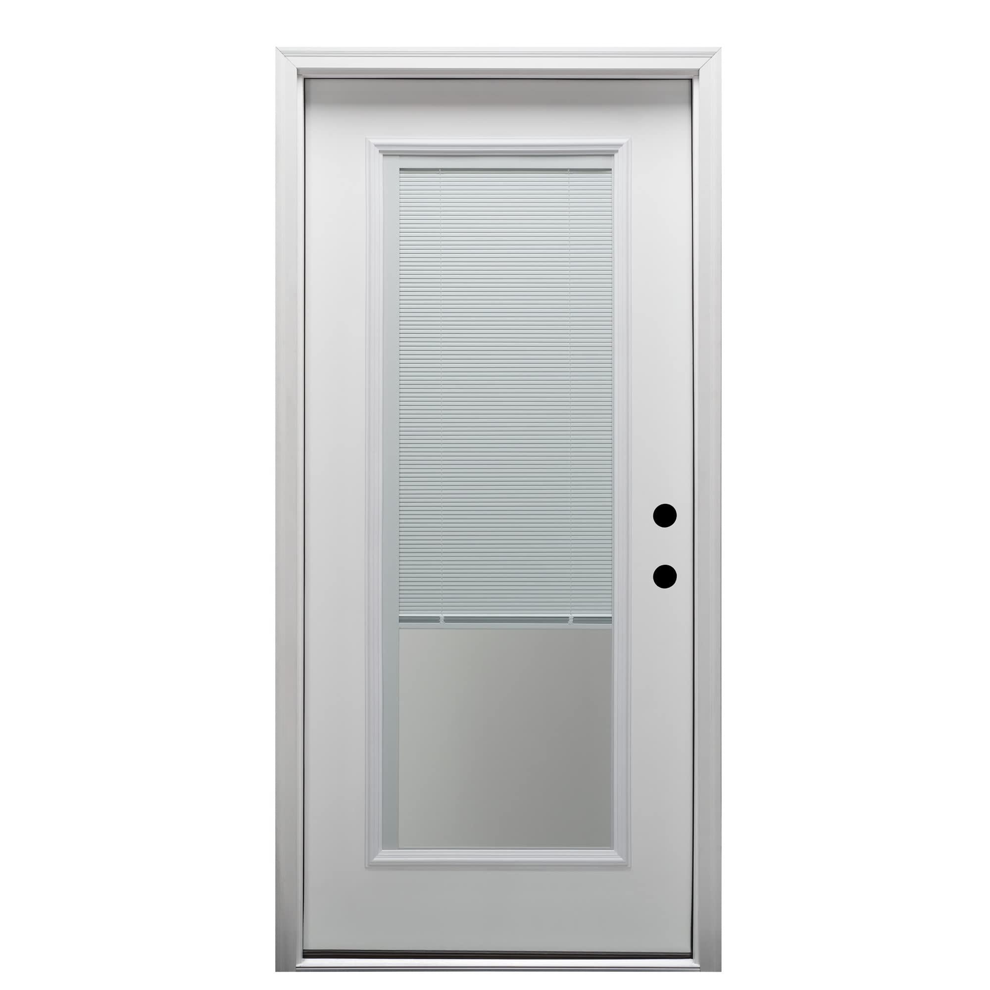 Steel, Primed, Left-Hand Inswing, Raise/Lower Blinds, Full Lite, Single Prehung Front Door, 36" x 80"