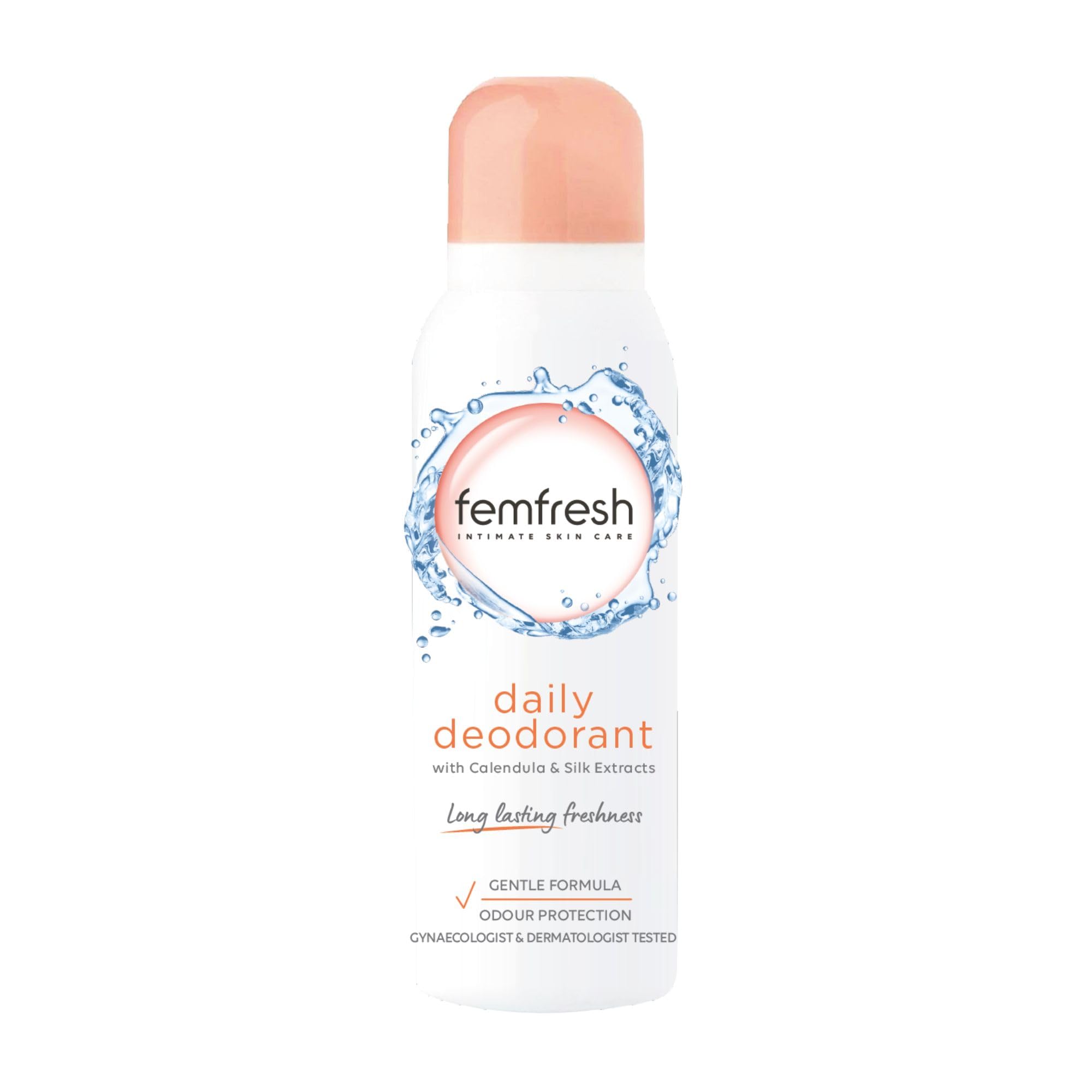 Femfresh Daily Freshness Intimate Deodorant - Gentle Vaginal Odour Protection Spray for Women for Long Lasting Freshness - Hypoallergenic Scent, Safe Ultimate Skin Care for a Fresh Feeling - 125 ml