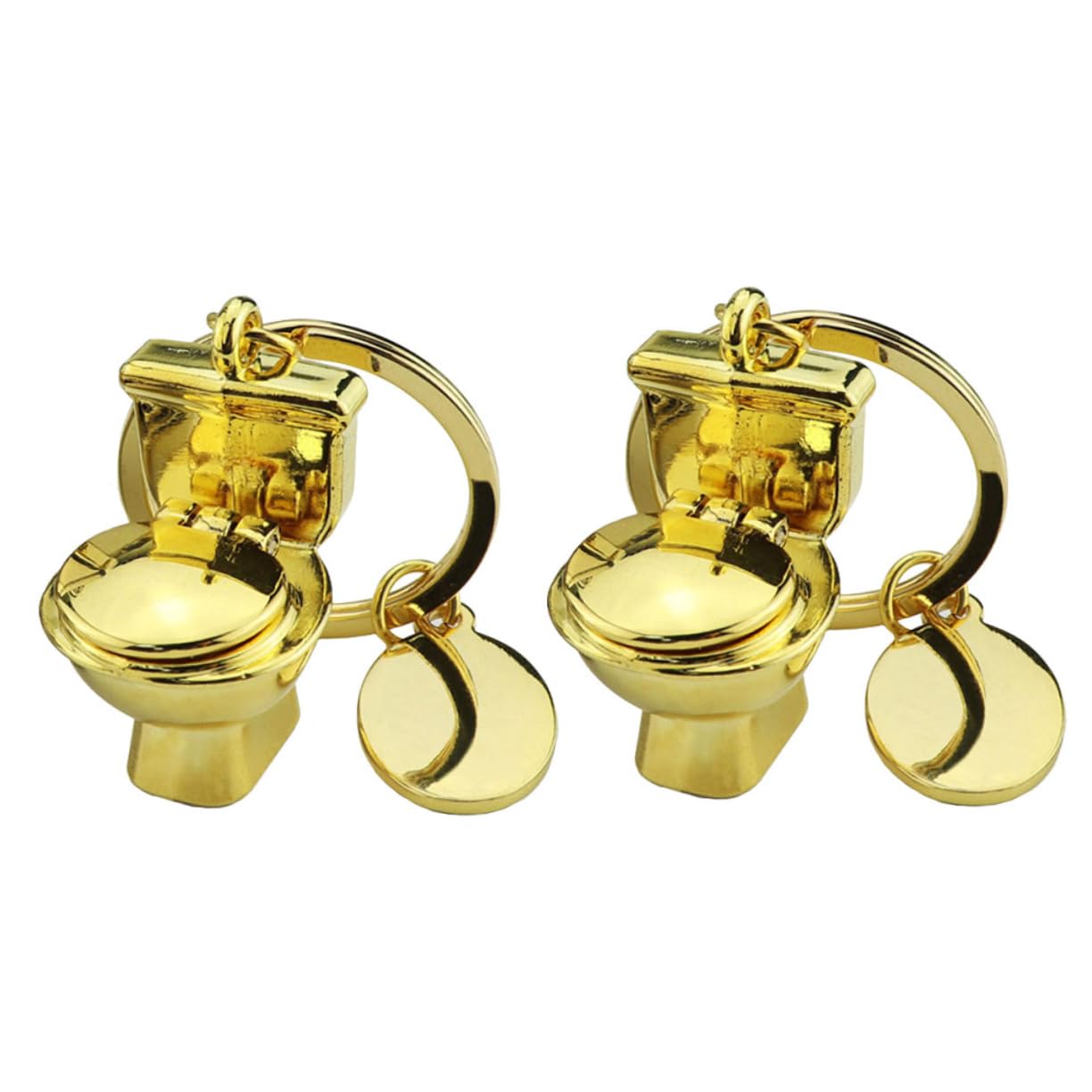 WOFASHPURET Cute Keychain Set 2pcs Designed Keychains Metal Ring Clip Fashion Pendant Boys Boyfriends Dad