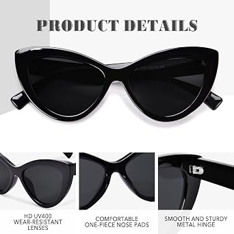 نظارات شمسية من Cat Eye للنساء ، نظارات شمسية عتيقة كبيرة الحجم ، حماية من الأشعة فوق البنفسجية ، OP8107