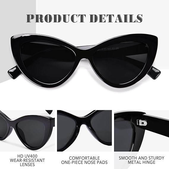 نظارات شمسية من Cat Eye للنساء ، نظارات شمسية عتيقة كبيرة الحجم ، حماية من الأشعة فوق البنفسجية ، OP8107
