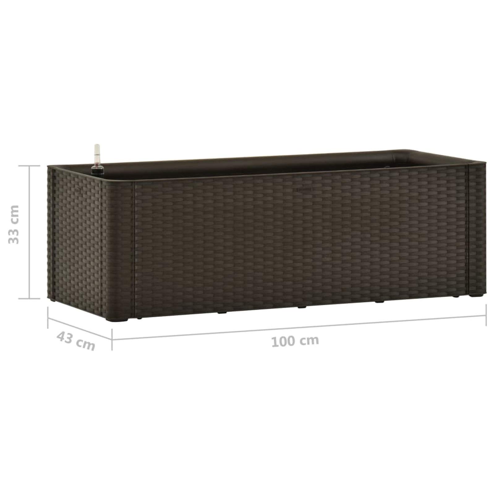 Arriate Alto de Jardín con Sistema de Autorriego,Jardinera Rectangular,Huerto Urbano Exterior, Madera, Marco para Huerto, Verduras Frutas Flores, 100 x 43 x 142 cm Moca