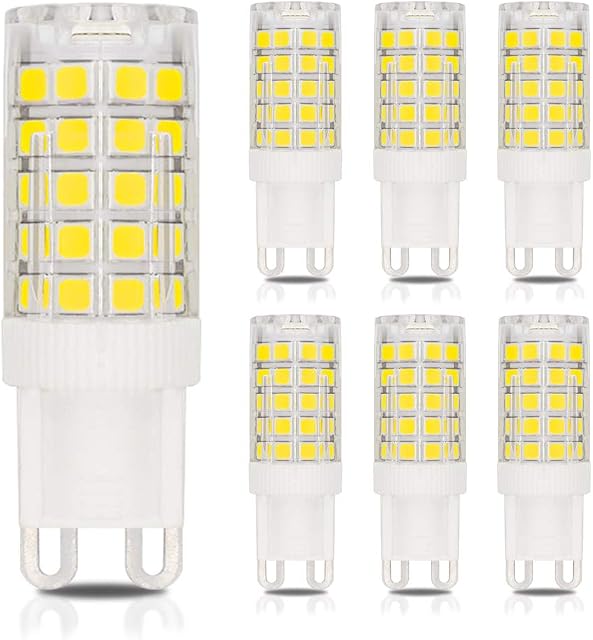 Dimmable G9 Bi-Pin LED Light Bulb 4W Equivalent to 40W Halogen Bulb Daylight White 6000K AC 220V-240V Apply to The Crystal lamp/Chandelier/Home Lighting -Pack of 6 