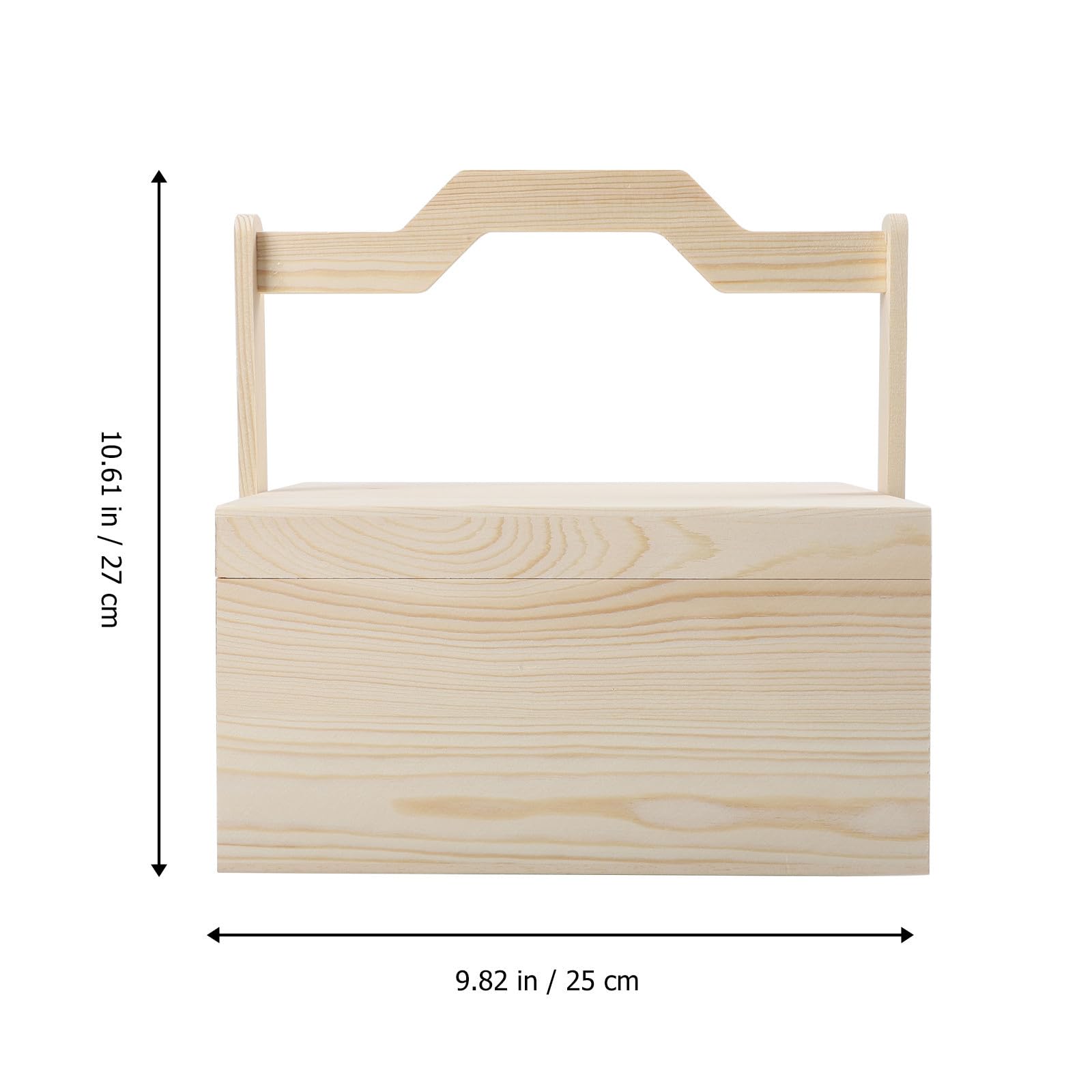 minkissy Caja Vintage de Almacenamiento Portátil de Madera con Asa