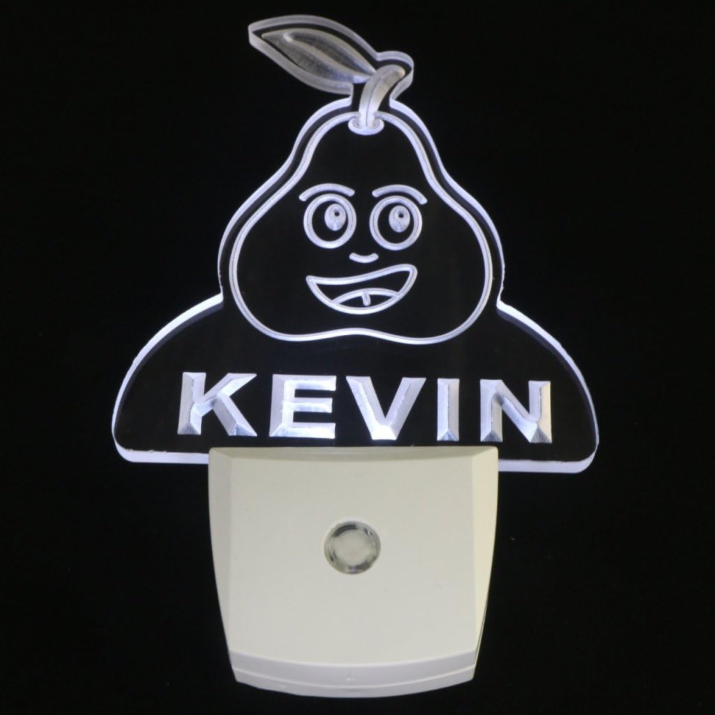 ADVPRO ws1041-tm Pear Fruit Personalized Night Light Baby Kids Name Day/Night Sensor LED Sign