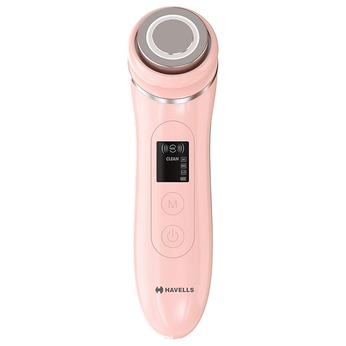 Havells SC5065 Multifunction Face, Skin Care Device, for Cleaning & Massaging, Reduces Pigmentation, Restores Skin Elasticity, Fast Charge, Corded Electric, Pink at Rs. 2398