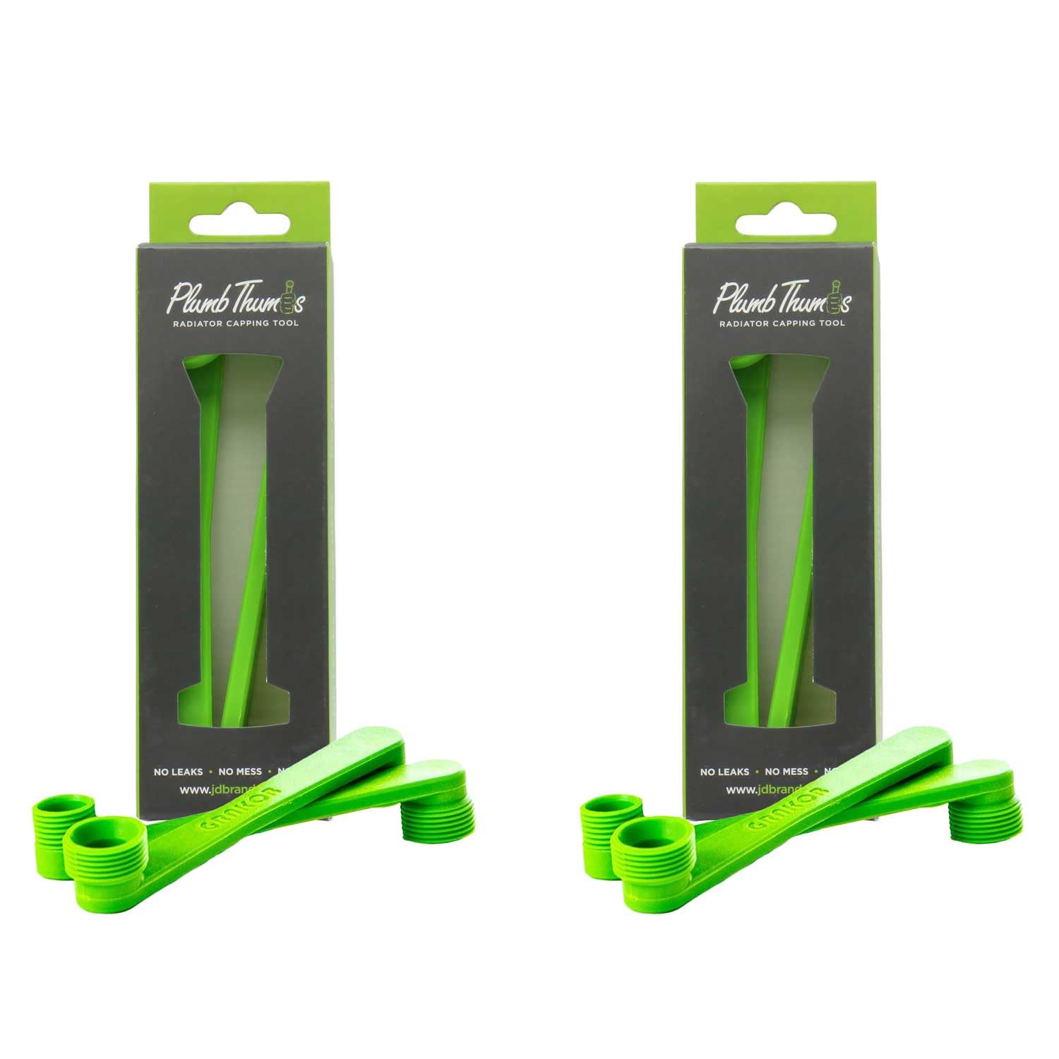 Unvented Components Europe Green 2 X Plumb Thumbs 15Mm & 22Mm Radiator Capping Tool Pt01 – Radiator Drain Down Tool, Professional Plumbing Tool (Twin Pack)