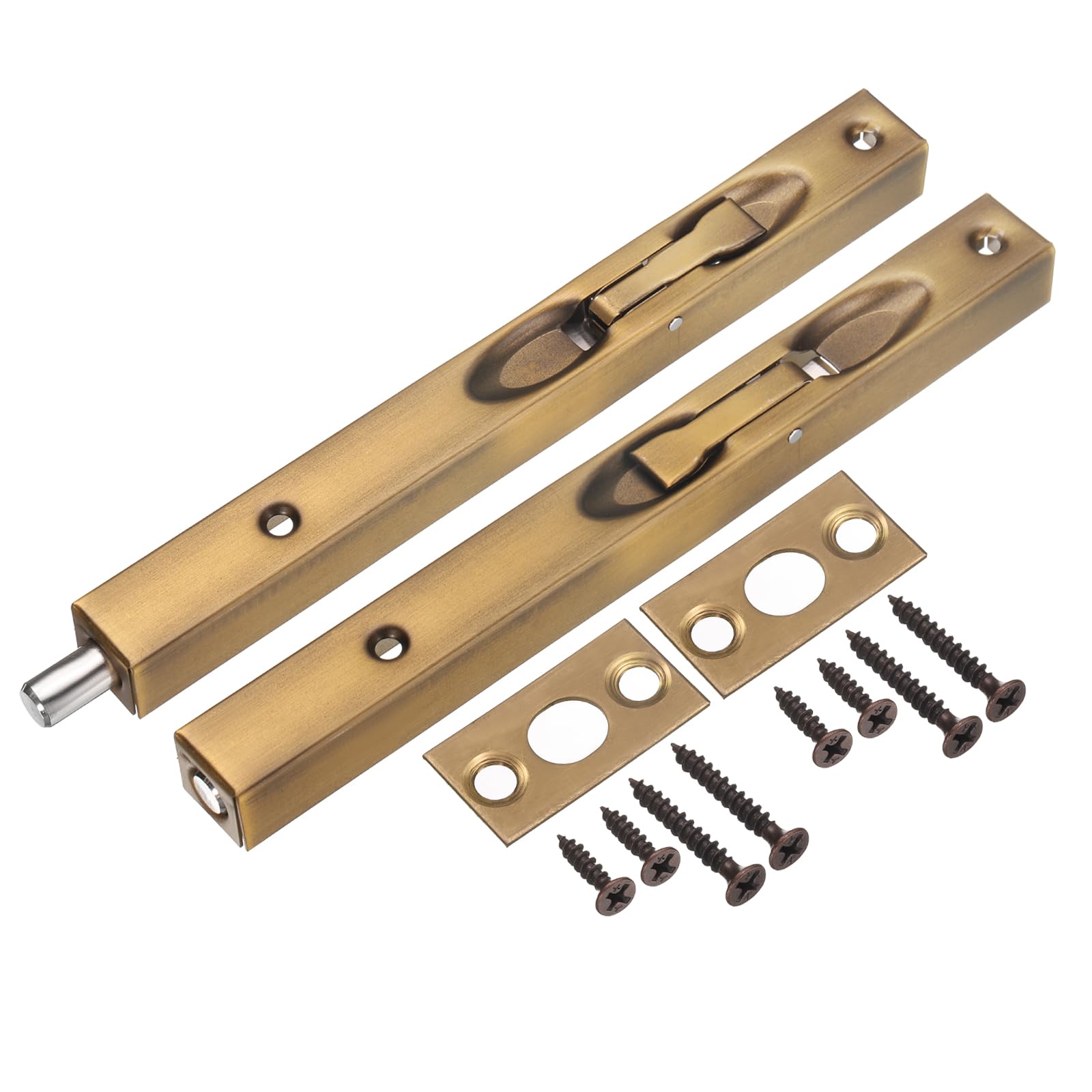 Loquet coulissant en acier inoxydable uxcell 20,3 cm bronze doré pour porte, lot de 2