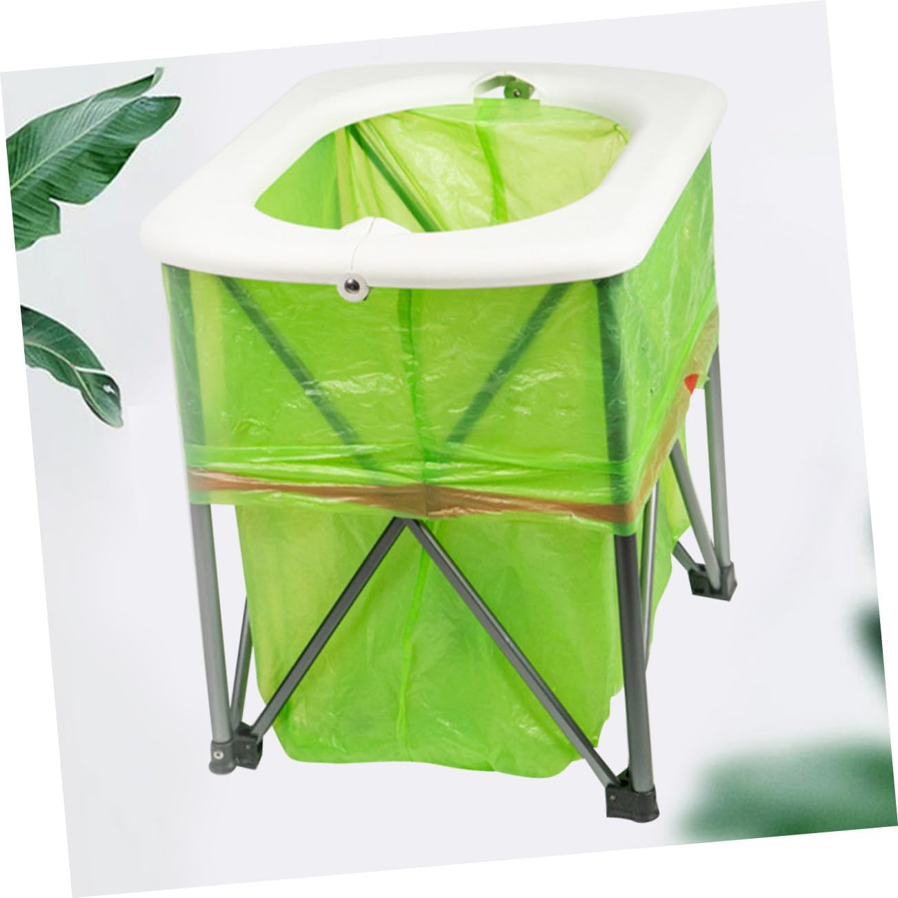 Portable Folding Toilet Outdoor Emergency Multi-Function Pedestal Pan for Camping Hiking Travel Lightweight Sturdy Convenient White