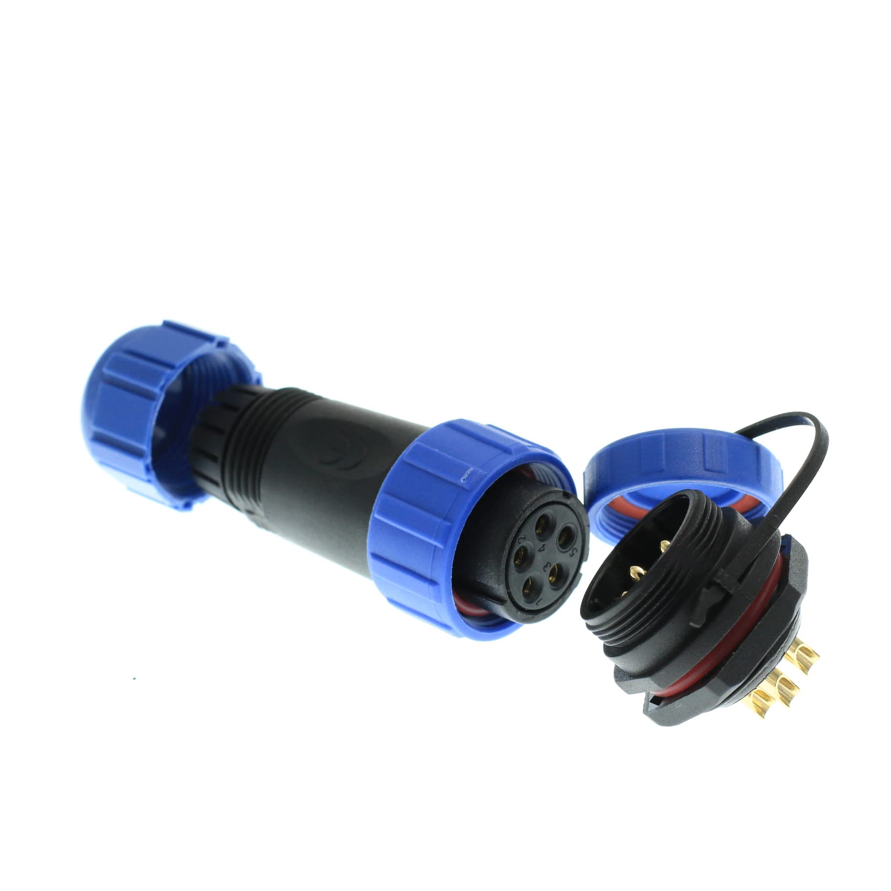 ZBLZGP HE21 5 Pin Connector 30A 8-12mm Cable IP68 Waterproof Connector Plug Female Socket Male Aviation Circular Industrial Panel Mount