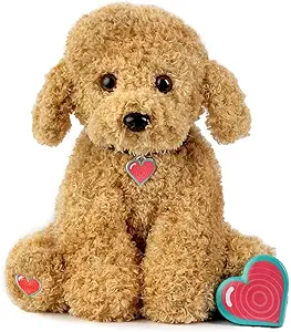 My Baby's Heartbeat Bear Furbaby's Recordable Stuffed Animals 20 sec Heart Voice Recorder for Ultrasounds and Sweet Messages Playback - Doodle
