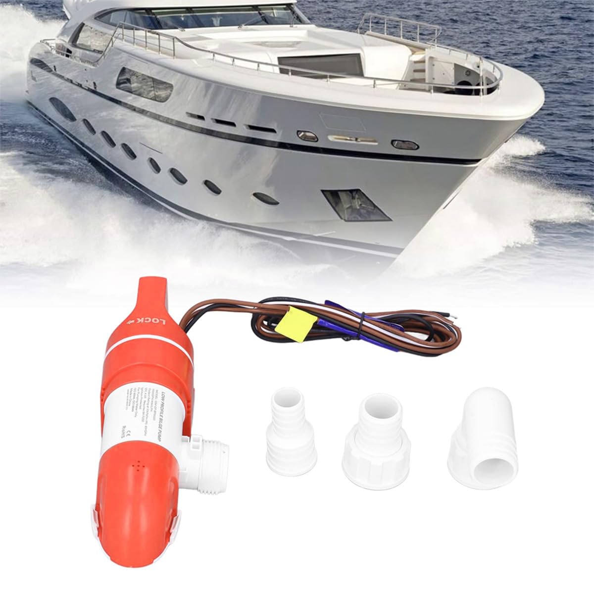 Pompe de cale Automatique 12 V 1 100 GPH pour Bateaux Pompe de cale Basse électrique à 360 degrés en Acier Inoxydable Accessoires de Bateau fiables pour Une élimination sûre et Efficace de