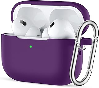 Easuny for AirPods Pro 2 Case Cover 2022 - Full Body Protective Silicone Case Compatible with New Apple AirPods Pro 2nd Generation Case, Shockproof Cover with Carabiner [Front LED Visible], Purple