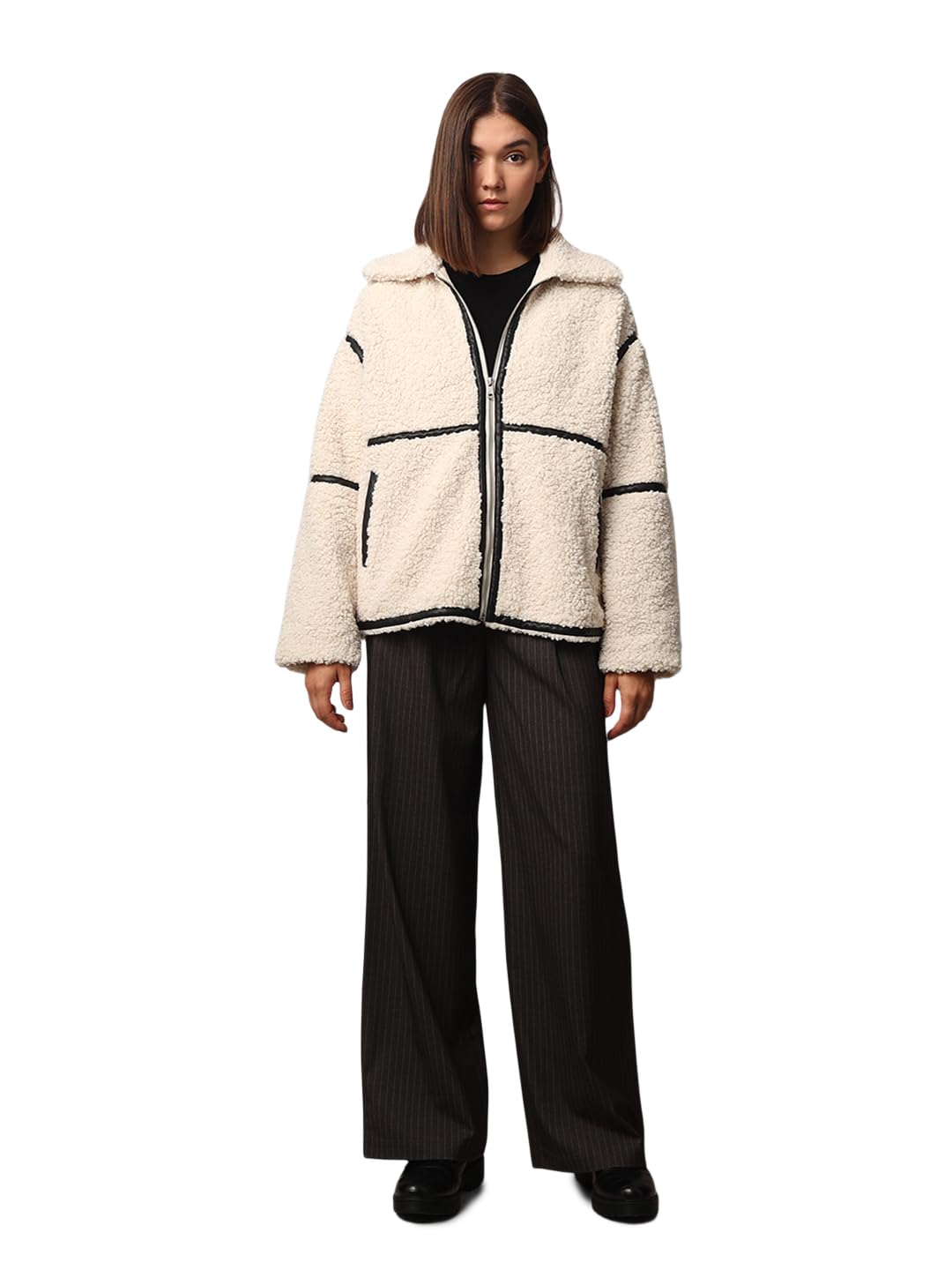 ONLY, Kadın, ONLPARIS TEDDY JACKET LIFE OTW CC, Mont Ceket, White