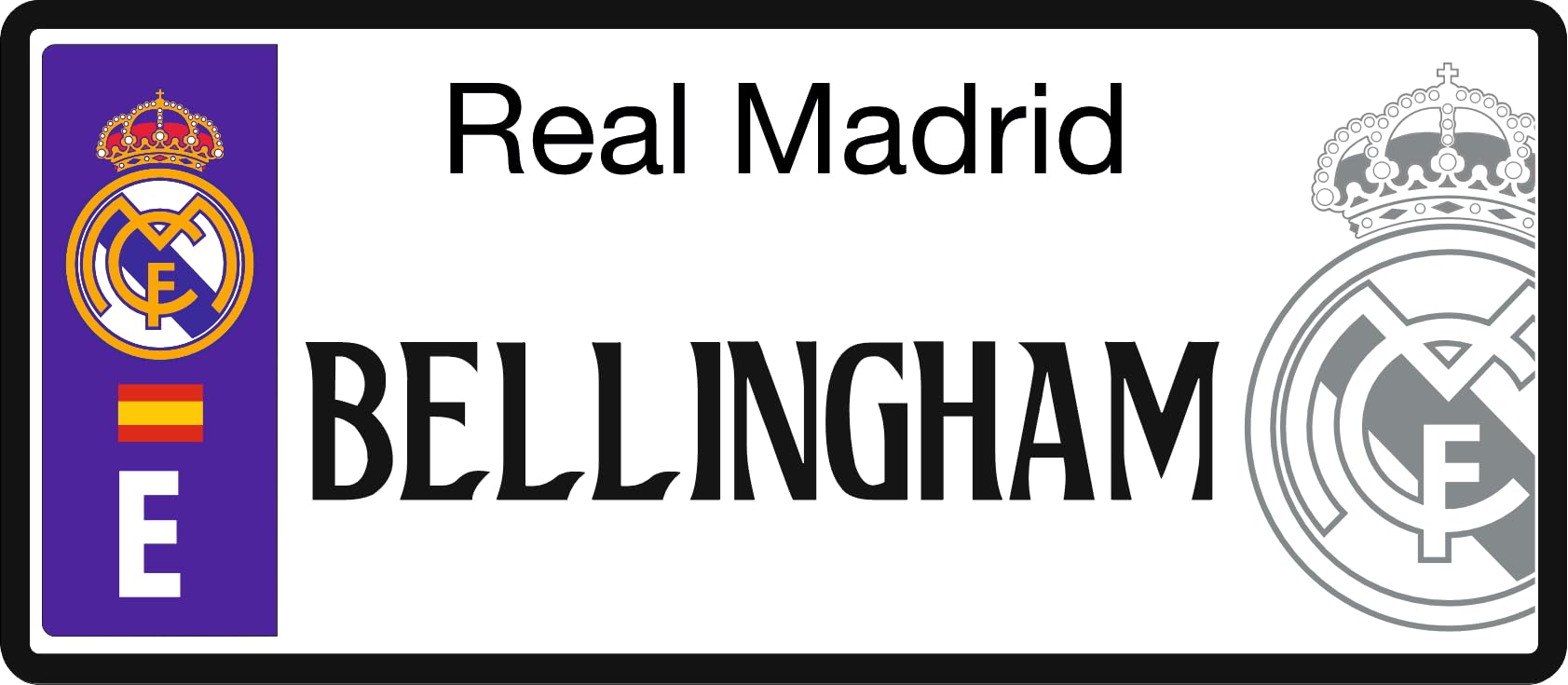 Real Madrid Matrícula Personalizada 6 x 14 cm