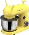 Stand Mixer, Compact & Space-Saving, Stainless Steel Bowl, Unique & Playful Design, Effcient 300W Motor, Dishwasher-Safe Attachments, SM-2549A, Yellow