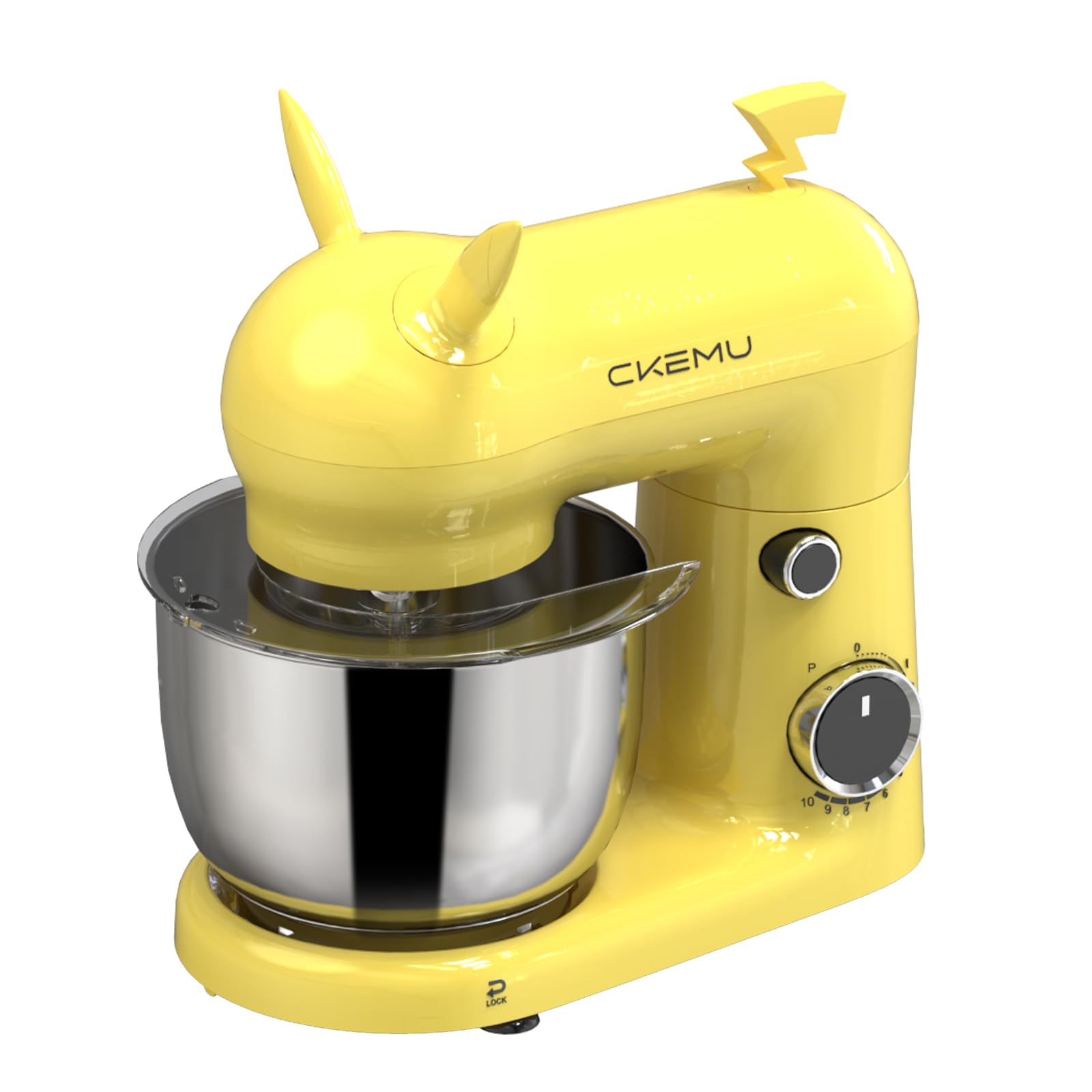 Stand Mixer, Compact & Space-Saving, Stainless Steel Bowl, Unique & Playful Design, Effcient 300W Motor, Dishwasher-Safe Attachments, SM-2549A, Yellow-image-31