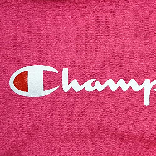 Champion Classic Script Logo Youth (Knockout Pink) Powerblend Pullover Hoodie2