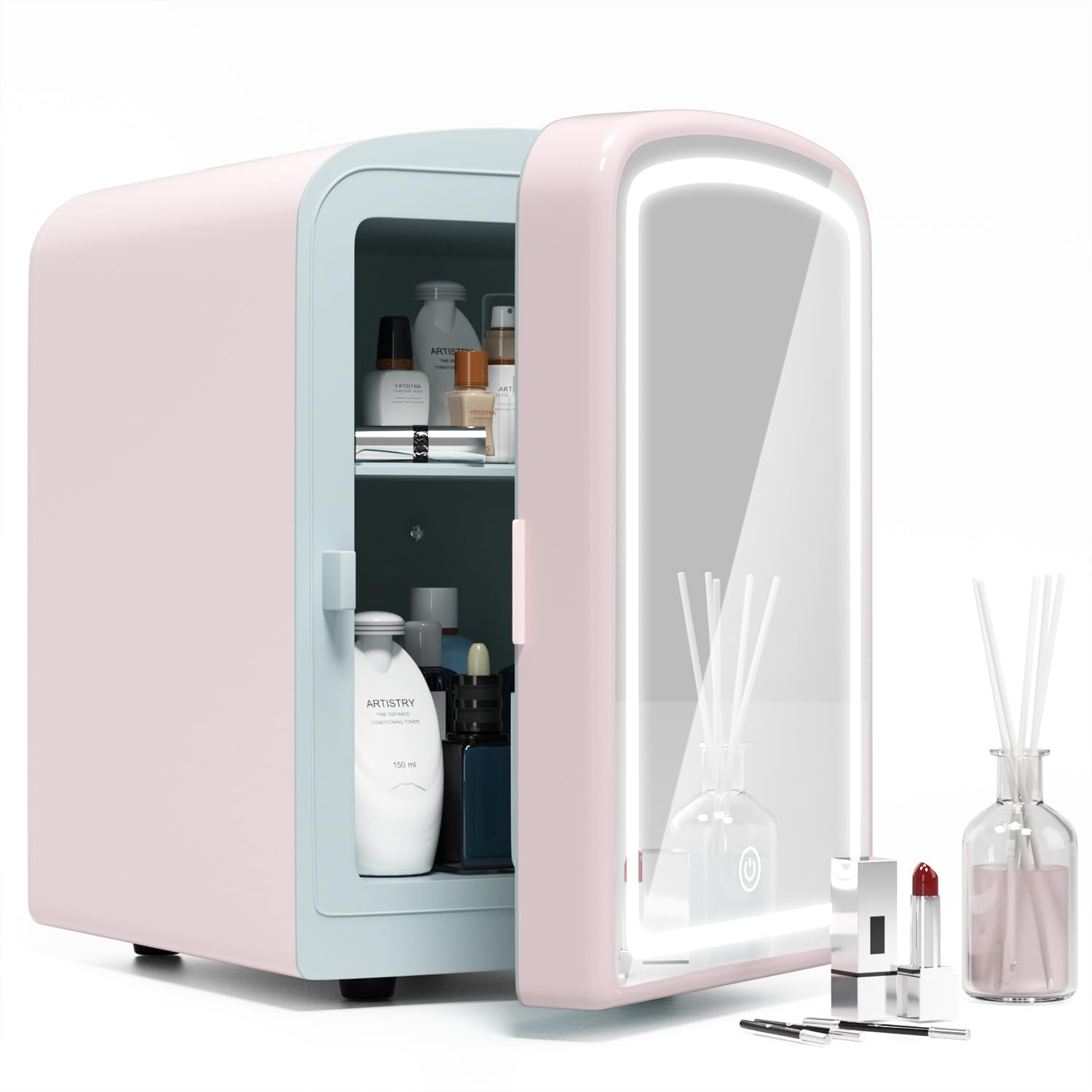 家庭用キャビテーション MINI 40K ラフィア COYCYQI 4L Mini Skincare Fridge with Dimmable LED Mirror, Portable