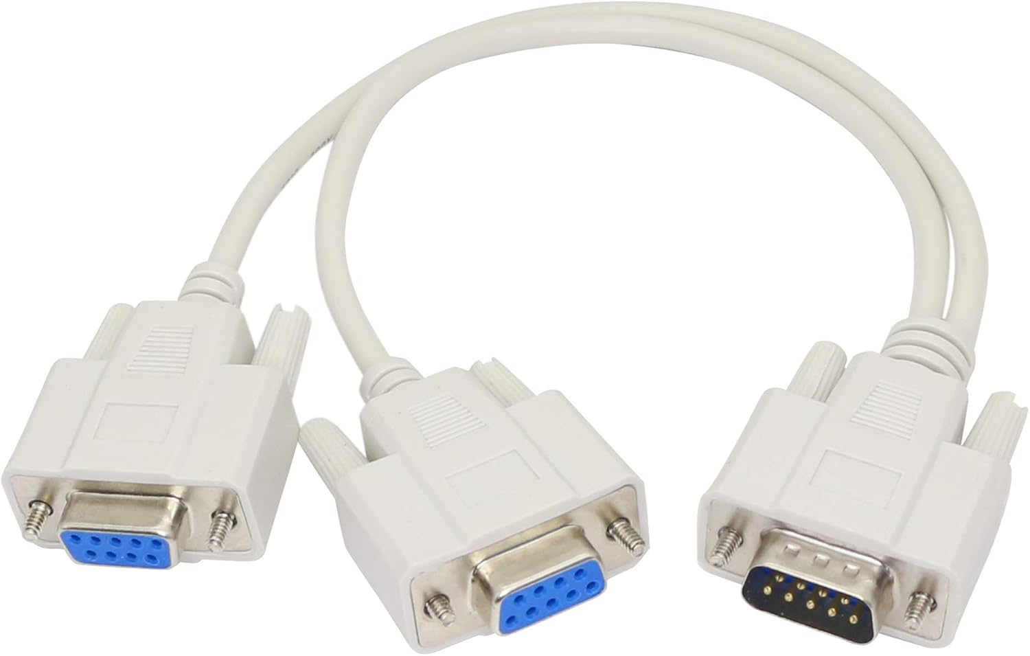30cm DB9 Y Splitter Cable DB9 9 Pin 1 Male to 2 Female Rs232 Serial ...
