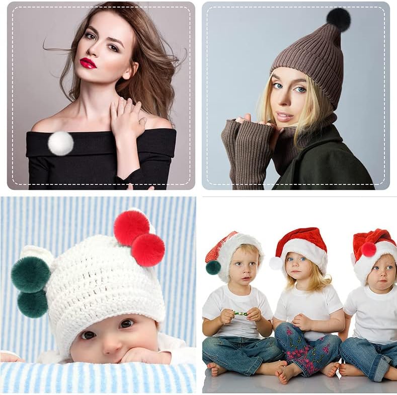 Miniatura 5 de W.Sealet Tinkerbell - Clips para zapatos, pompón de piel de visón esponjoso para mujeres, niñas, decoración de disfraz de campana, pompones blancos