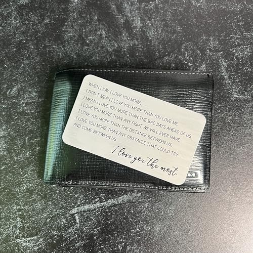 Engraved Photo Love You Most Metal Wallet Card - Wallet Insert for Boyfriend - Anniversary Gift for Husband4