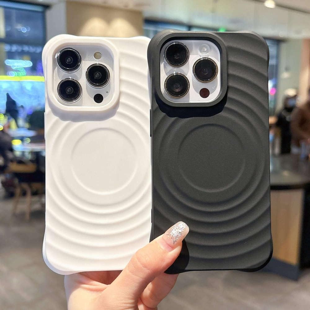 Funda de Silicona magnética para iPhone 11, 13, 12, 14, 16 Pro, 16 Pro, 15 Pro MAX, con protección de Carga inalámbrica, Color Negro 01, para iPhone 14 Pro