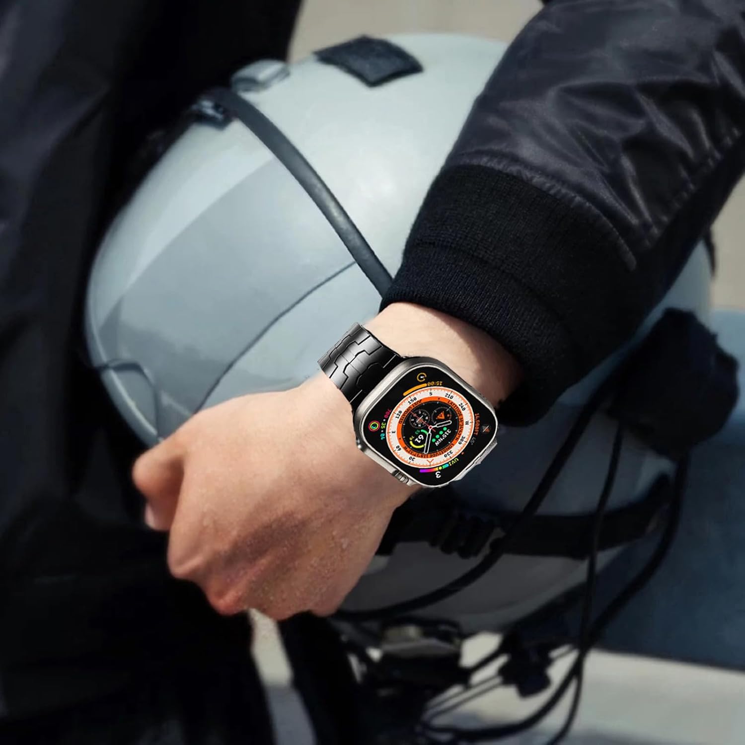 WINGLE Grade 2 Titanium Bands for Apple Watch Band Ultra 3/2/1 Band 49mm Series 11 10 46mm 45mm 44mm 42mm SE 3/2/1 Series 9 8 7 6 5 4 3 Men, Classy Business Lightweight Rugged iWatch Bands, Black - Image 8