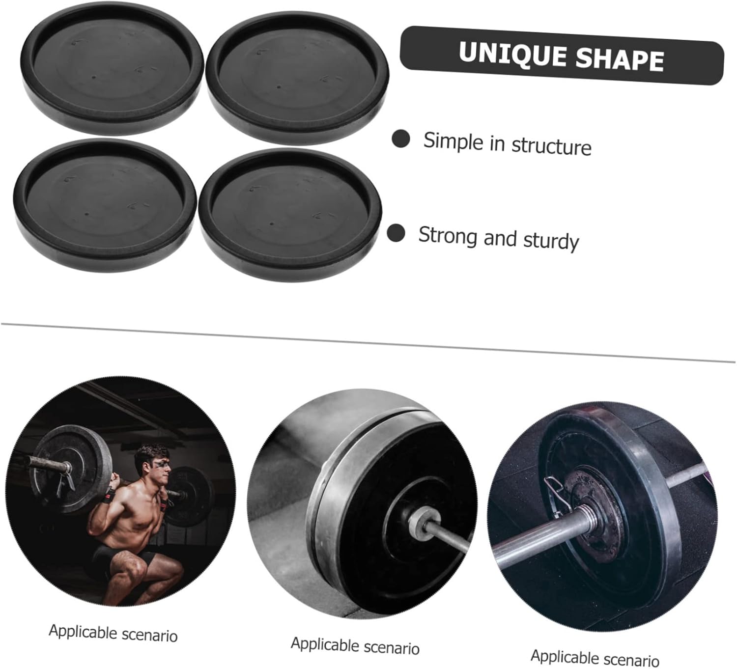 Mikikit 4pcs Fitness Equipment Feet Pads with Shockproof Caster Cups for Floor Protection Furniture Floor Protectors for Hardwood Home Gym Living Bedroom Use