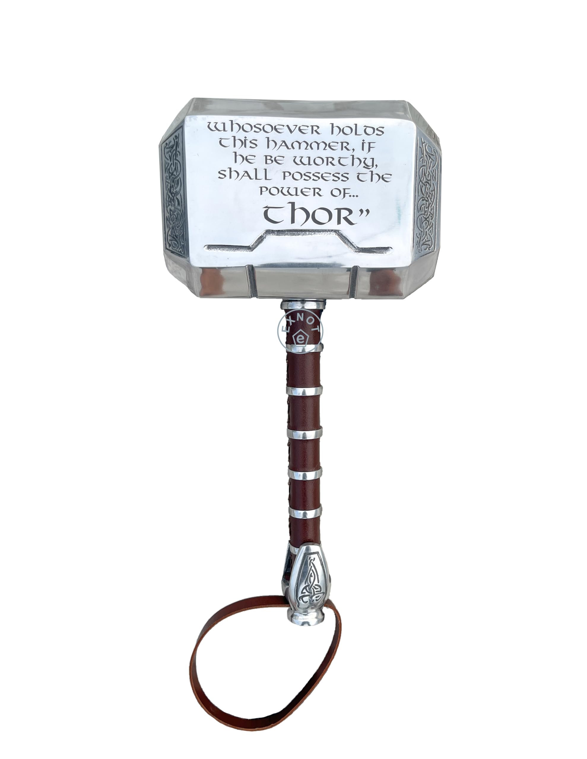 Thor Mjolnir Hammer Replica, scala 1:1, da collezione, costruzione in metallo con base espositiva, accessorio per cosplay