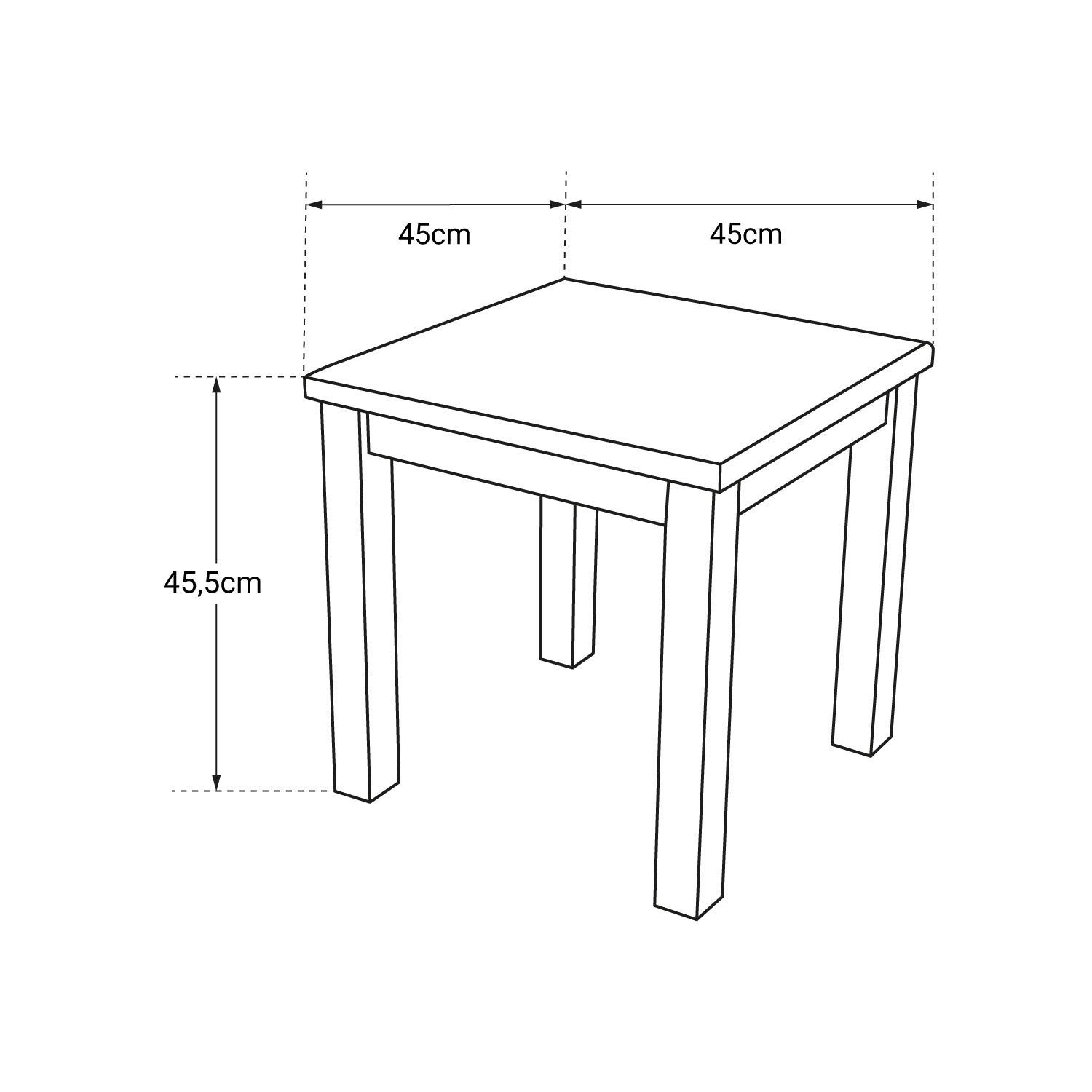 Happy Garden Table d'appoint carrée en Teck 45cm Java
