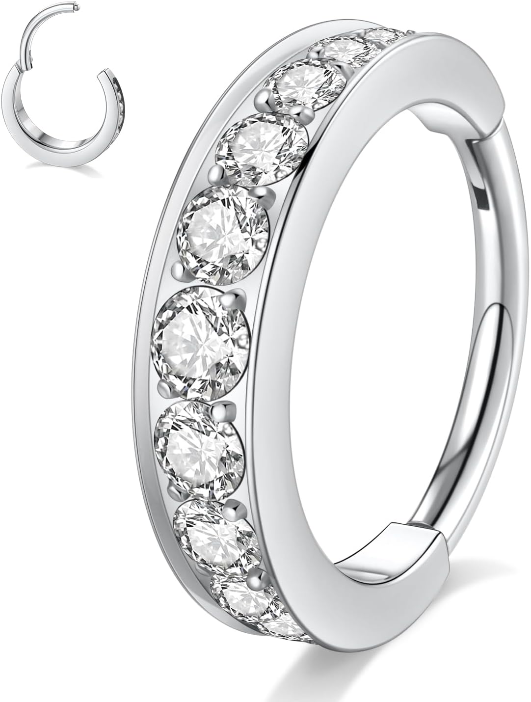 GAGABODY 16 Gauge Hoop Earrings Conch Piercing Jewelry Conch Jewelry Nose Hoop Surgical Steel Septum Jewelry Silver Hoop Conch Earrings 10mm Helix Cartilage Earring