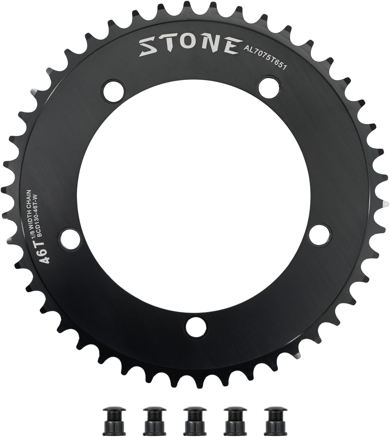 DJC Stone 130 BCD Chainring Fixed Gear Track Bike Fixie Round 42T 46T 48T 50T 52t 54 58t 60t Tooth Chainwheel 130bcd 1/2 * 1/8 Chain