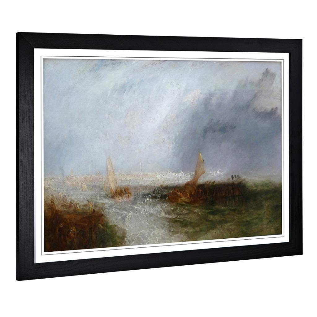 Big Box Art Framed Print of J.M.W (Joseph Mallord William Turner) Seascape Design | Wall Art Picture| Home Decor for Living Room, Bedroom, Office, Black, A2 / 24.5x18 Inch / 62x45cm