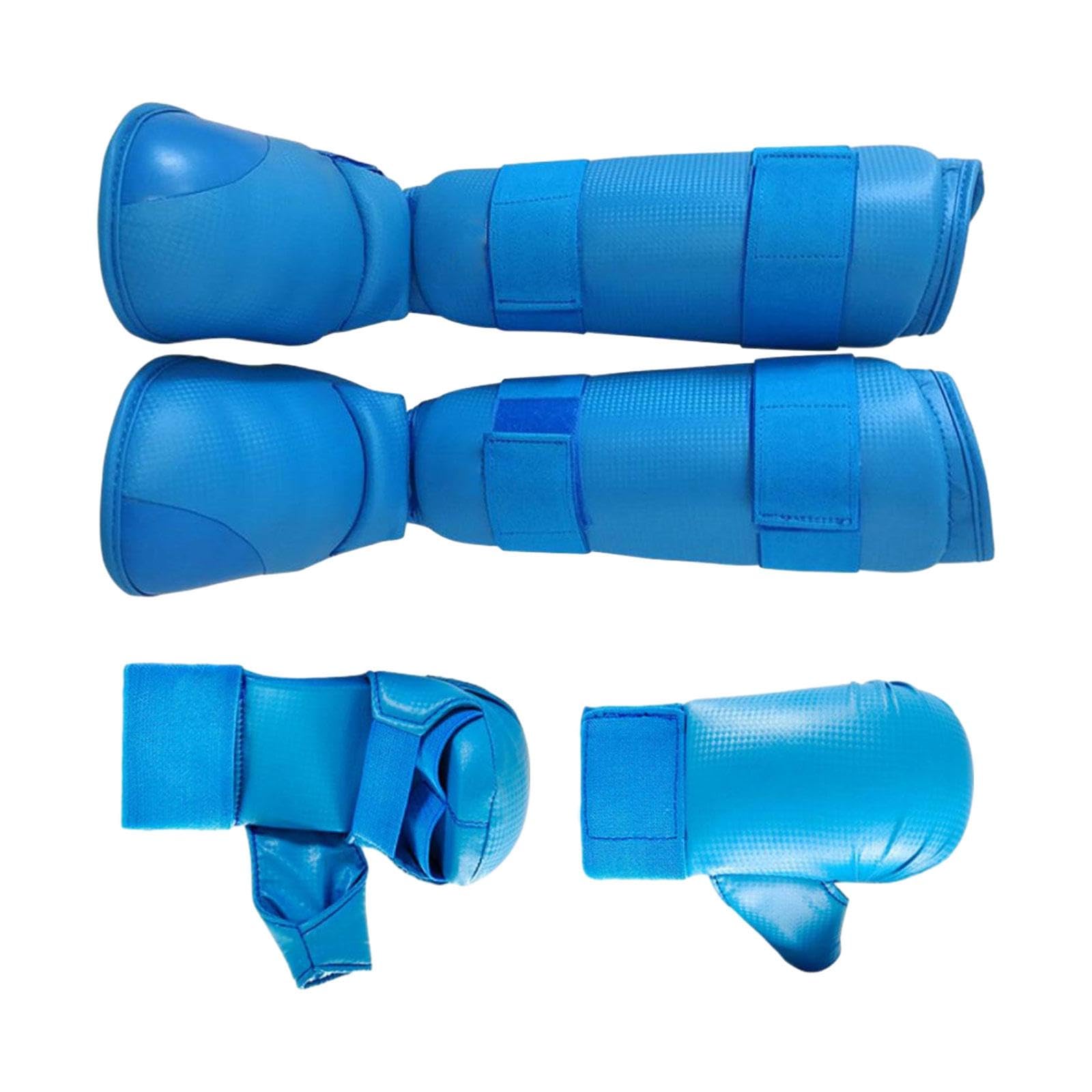 Oshhni Ensemble d'équipement de karaté, Gants de Boxe, protège-Tibias, Gants de Frappe pour entraînement de Taekwondo, Gants de Frappe, équipement pour