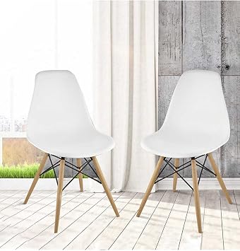 Beyaz Eames Sandalye - 2 Adet - Cafe Balkon Mutfak Sandalyesi
