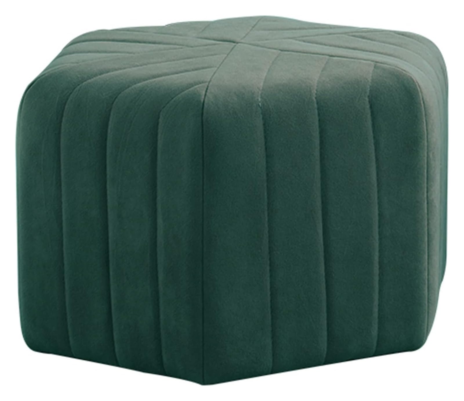 Tabouret ottoman moderne en velours orange hexagonal de 47 cm