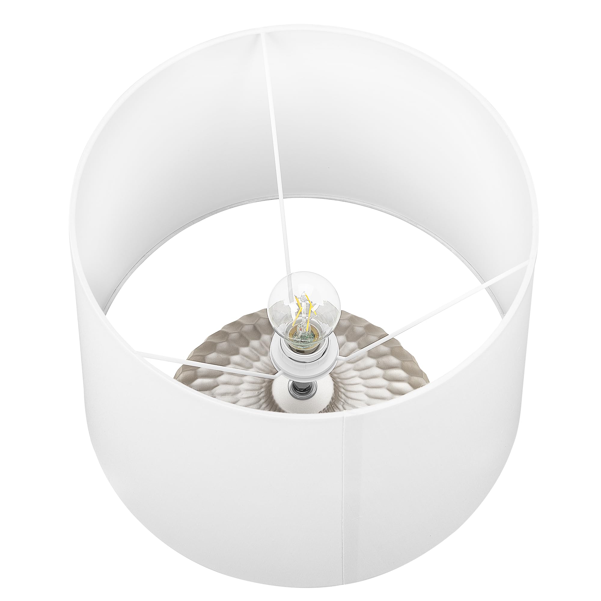 Beliani Glamouröse Tischlampe Polyester/Keramik gold Pirita