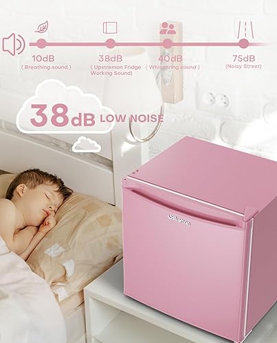 Miniatura 5 de Upstreman-Minirrefrigerador de 1.7 pies cúbicos con congelador, termostato ajustable, ahorro de energía, bajo ruido, compacto y de una sola puerta,