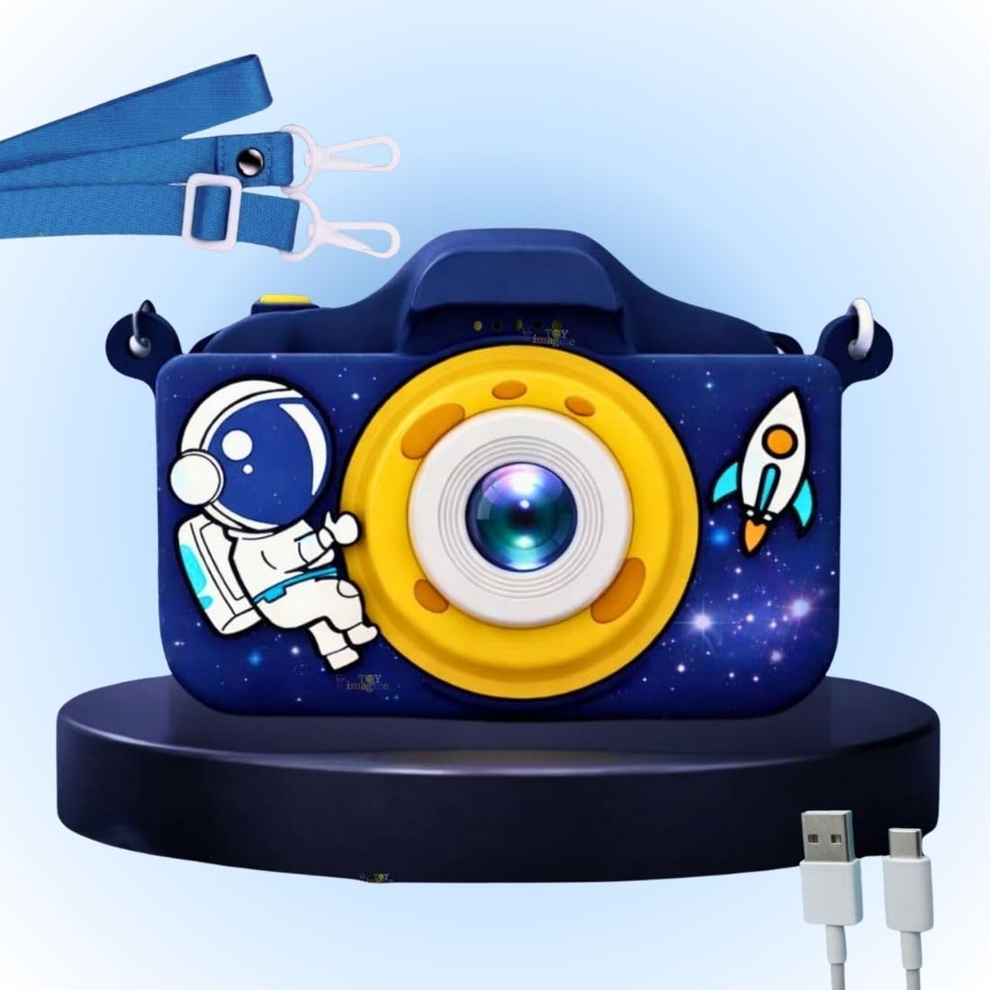Toy Imagine Space Kids Digital Camera 48MP Hd Photos 1080p Video 2-Inch Screen USB Rechargeable Extended Storage Mini with Games Filters & Frames Cute Birthday Gift for 6–12-image-28