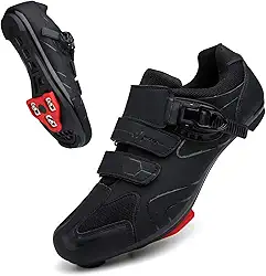 Adulto Unissex Sapatos de Ciclismo Compatíveis com Pedais de Bicicleta Internos Peloton Clipe Em Sapatos de Bicicleta de Estrada Pré-Instalados com Chuteiras Look Delta (Preto, Eua 6,5) 40