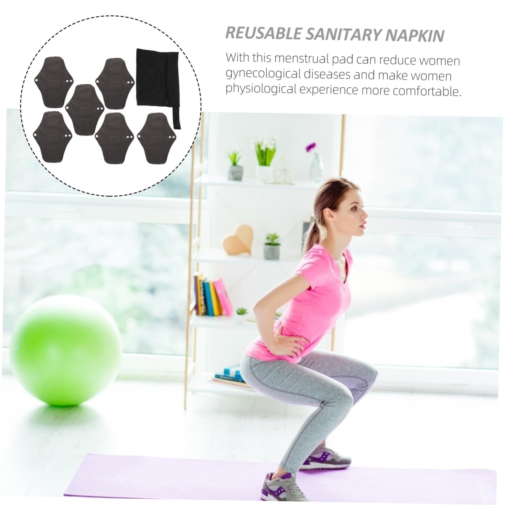 Set de Toallas Menstruales Reutilizables para Mujeres Prevención de Fugas y Diseño Transpirable, Toalla Sanitaria Lavable Adecuado para Uso Femenino Diario