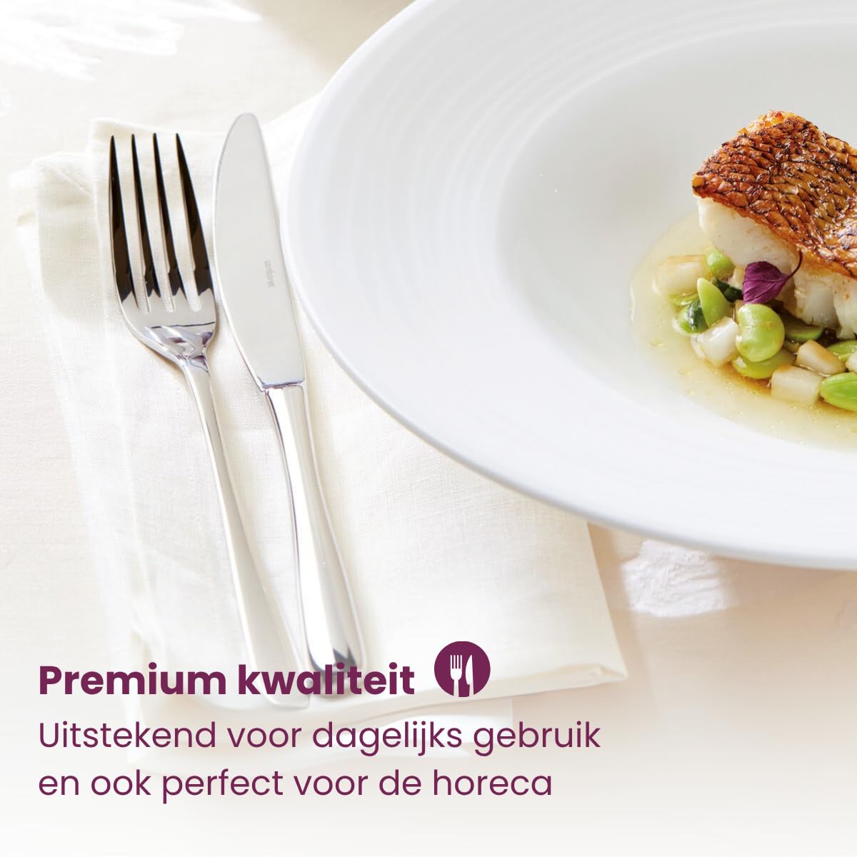 Rosenthal Bestekset 60 stuks. Roestvrij staal/PVD gouden knop