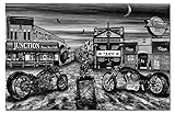 harley Motorcycle Chopper Whiskey Junction Cabooze Joint Bar Minneapolis Biker Art