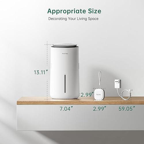 Miniatura 9 de MistFree Humidificador inteligente para dormitorio, humidificador evaporativo sin polvo blanco, humedad automática y control de aplicación, tanque