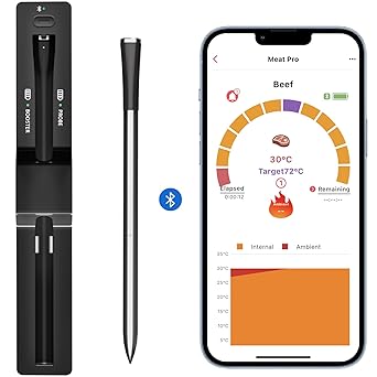 Wireless Meat Thermometer Booster, Single Bluetooth Connection for Grills,Smokers,Ovens